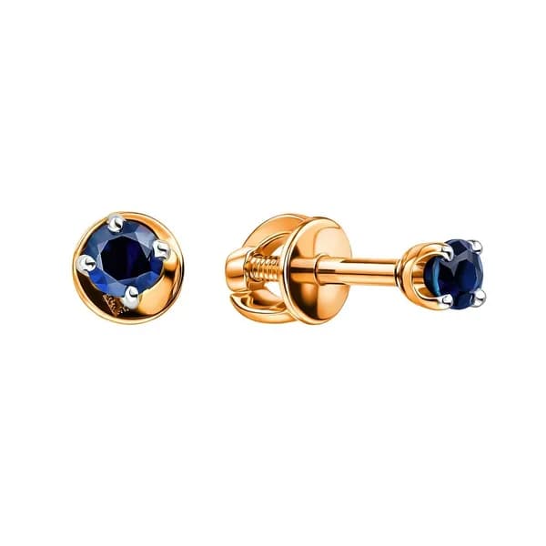 Серьги женские с сапфирами из красного золота 585 пробы 585GOLD