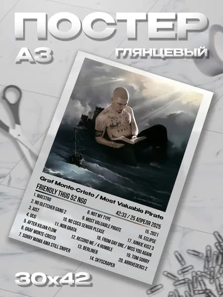 Плакат А3 Friendly Thug 52 Френдли Таг постер / 30*42