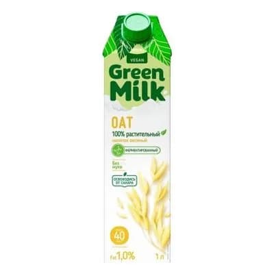 Напиток овсяный на соевой основе Green Milk Professional, ультрапастеризованный, 1 л, упаковка 12 шт.