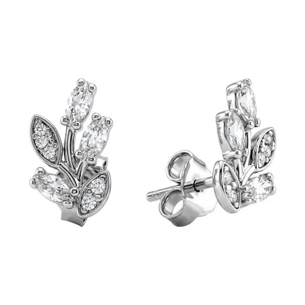 Серьги женские с фианитами серебро 925 пробы 585GOLD