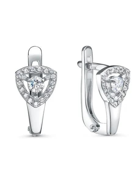 Серьги из серебра 925 с английским замком и фианитом kari JEWELRY