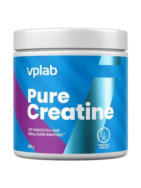 Vplab Pure Creatine Monohydrate, Креатин моногидрат для набора мышечной массы и восстановления, порошок 300 г