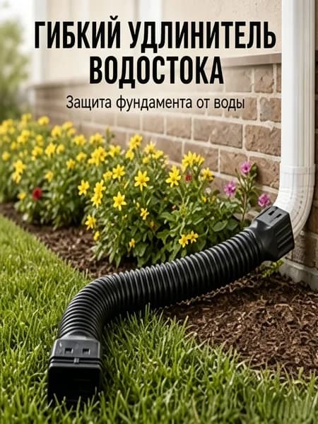 1 пластиковая дренажная удлинительная труба с круговым соединителем - подходит для дренажа или удлинения гибких трубопроводных систем
