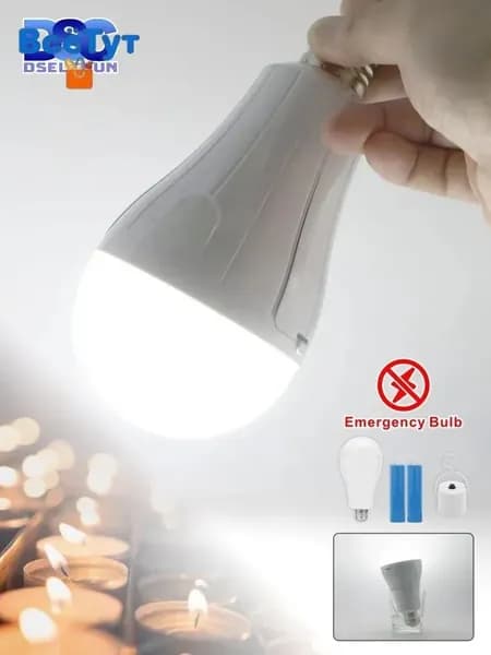Светодиодная Аварийная лампа Dselchun 15w e27 1600mAh для домашнего сбоя электроэнергии Кемпинг палатка веранда садовая