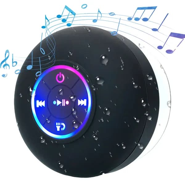 Водонепроницаемая Bluetooth-колонка с LED-подсветкой и присоской