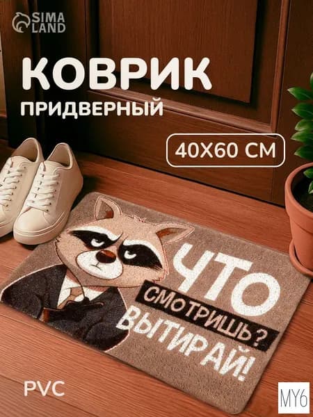 Коврик придверный Что смотришь? 60x40 см