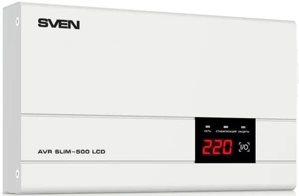 Стабилизатор напряжения SVEN AVR SLIM-500 LCD
