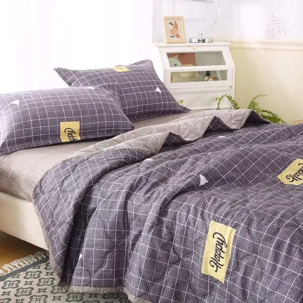 MUJI Одеяло Евро 70x100 см, Всесезонное, Летнее, с наполнителем Ватин, Полиэстер, комплект из 1 шт