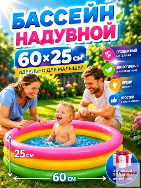 Бассейн детский надувной для купания дачи дома круглый