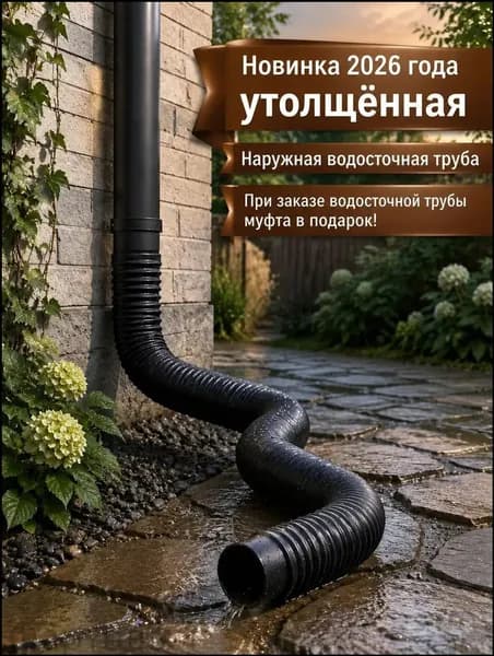 Гофрированная выдвижная водосточная труба 8/10 см, удлинитель водостока до 150 см, гибкая морозостойкая для защ