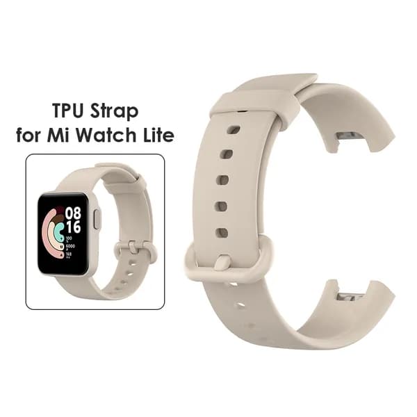 Ремешок для смарт-часов Xiaomi Mi Watch Lite и Redmi Watch из ТПУ, цвет слоновая кость