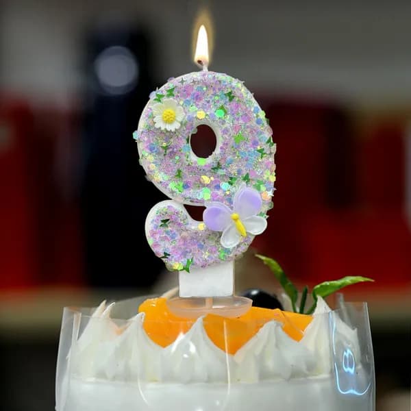 Свечи для торта цифра 9 "Без отдушки" 7 см х 4 см 1 шт