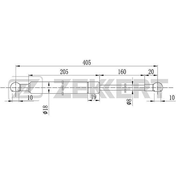 Амортизатор багажника GF1016 IV 90-, A6 I 94- (1 шт)