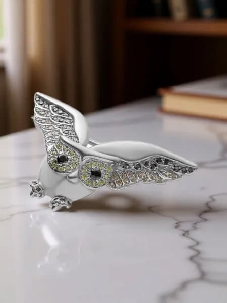 Брошь серебро 925 проба Филин