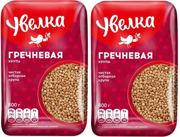 Гречка Увелка Экстра 800г, 2 шт