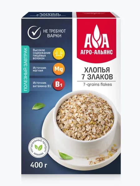 Хлопья 7 злаков Агро-Альянс 400 г
