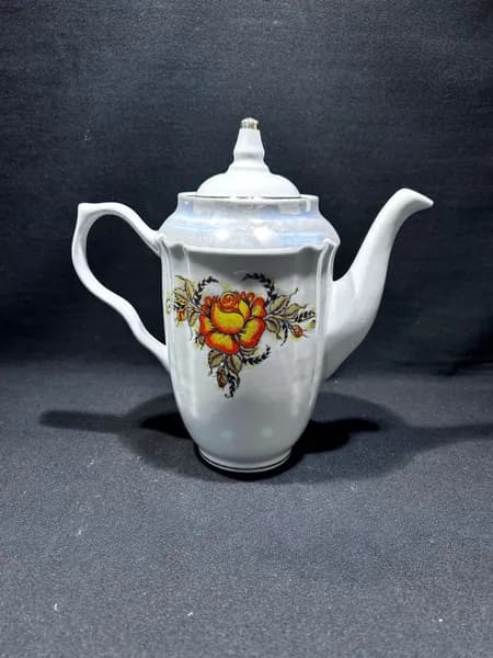 Чайник Маки Барановский ФЗ, фарфор, деколь винтаж, СССР