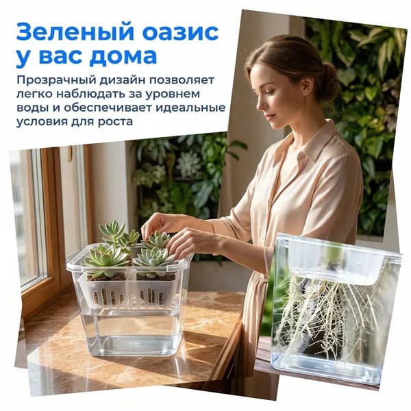 Горшок для цветов 0.05 л,, 1 шт, цвет прозрачный