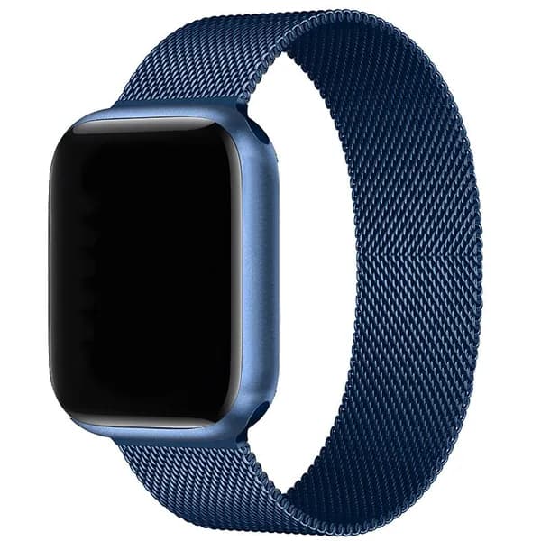 Металлический ремешок для Apple Watch series 1-9 SE, SE 2 38-40-41 mm Миланская петля / Сменный магнитный ремень браслет миланского плетения для Эпл, Серебро