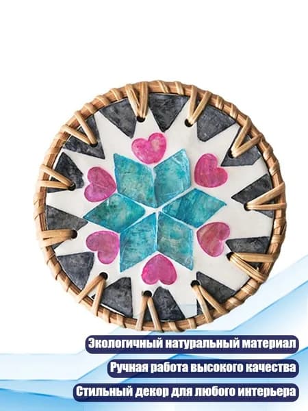 Бохо-подстаканник из ротанга, - 7