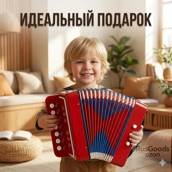 Детский аккордеон для начинающих, обучающая портативная музыкальная игрушка 7 клавиш, безопасный материал.