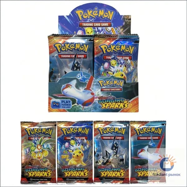 Премиумнабор из 40 коллекционных обменных карт Pokemon для дополнения коллекции