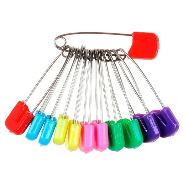 Булавка 3.7 см, 12 шт., цвет: разноцветный