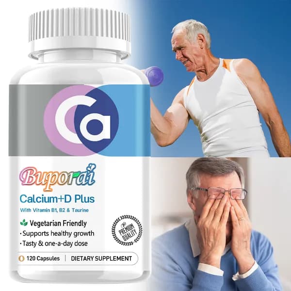 Биологически активные добавки Buporai Calcium & Vitamin D Plus разработаны для улучшения здоровья костей, нервно-мышечной системы и поддержания здорового роста за счет улучшения усвоения кальция.
