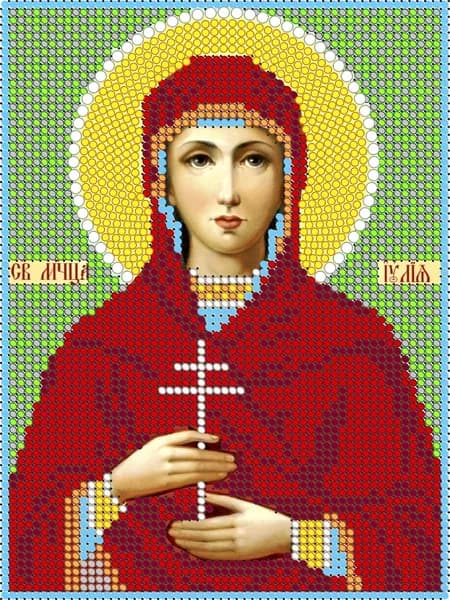 Схема для вышивки бисером (без бисера) Светлица "Св. Юлия", 12х16 см, габардин