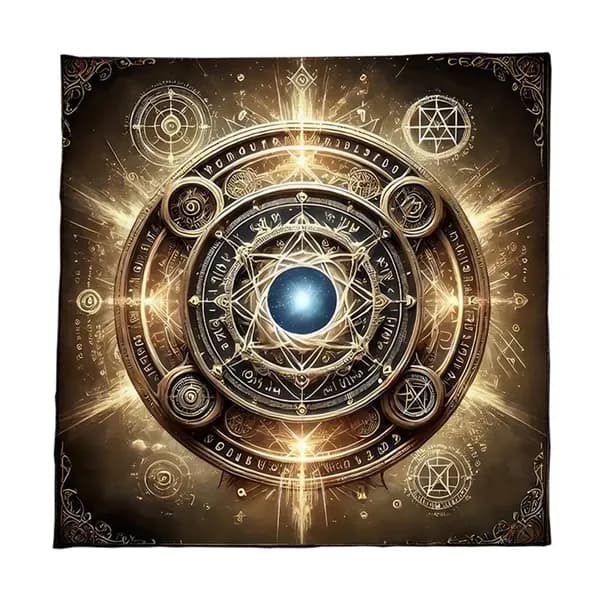 Флисовый коврик для таро 50x50см/60x60см/75x75см мягкий коврик для гадания с мистическим узором, подходит для чтения карт, - 60x60см