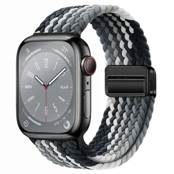 Нейлоновый ремешок для Apple Watch 42мм/44/45/49 mm, для series 1 2 3 4 5 6 7 8 9 /SE, Apple Watch Ultra (для эплвотч)/46mm(10 серий) Эластичный плетеный браслет,Магнитная пряжка