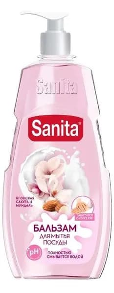 Sanita Средство для мытья посуды, Pure, Миндаль и японская сакура, 450 мл