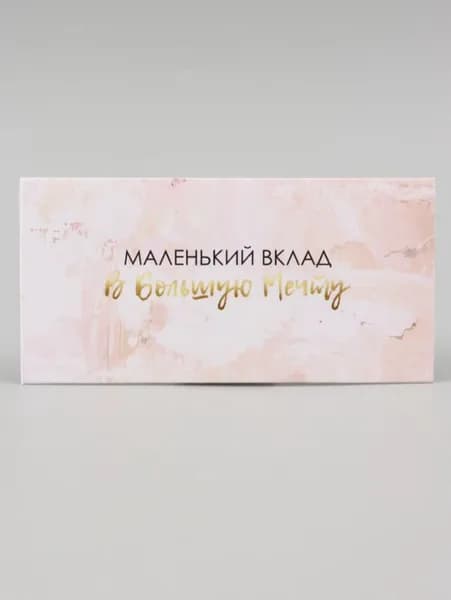 Конверт для денег Маленький вклад в большую мечту 16х8 см