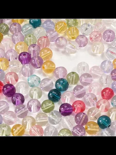 Прозрачные цветные стеклянные бусины 8 10 мм 8mm 50pcs Mix C