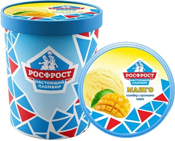 Ведро МАНГО Настоящий пломбир 260 гр. по 6 Ф/Ф