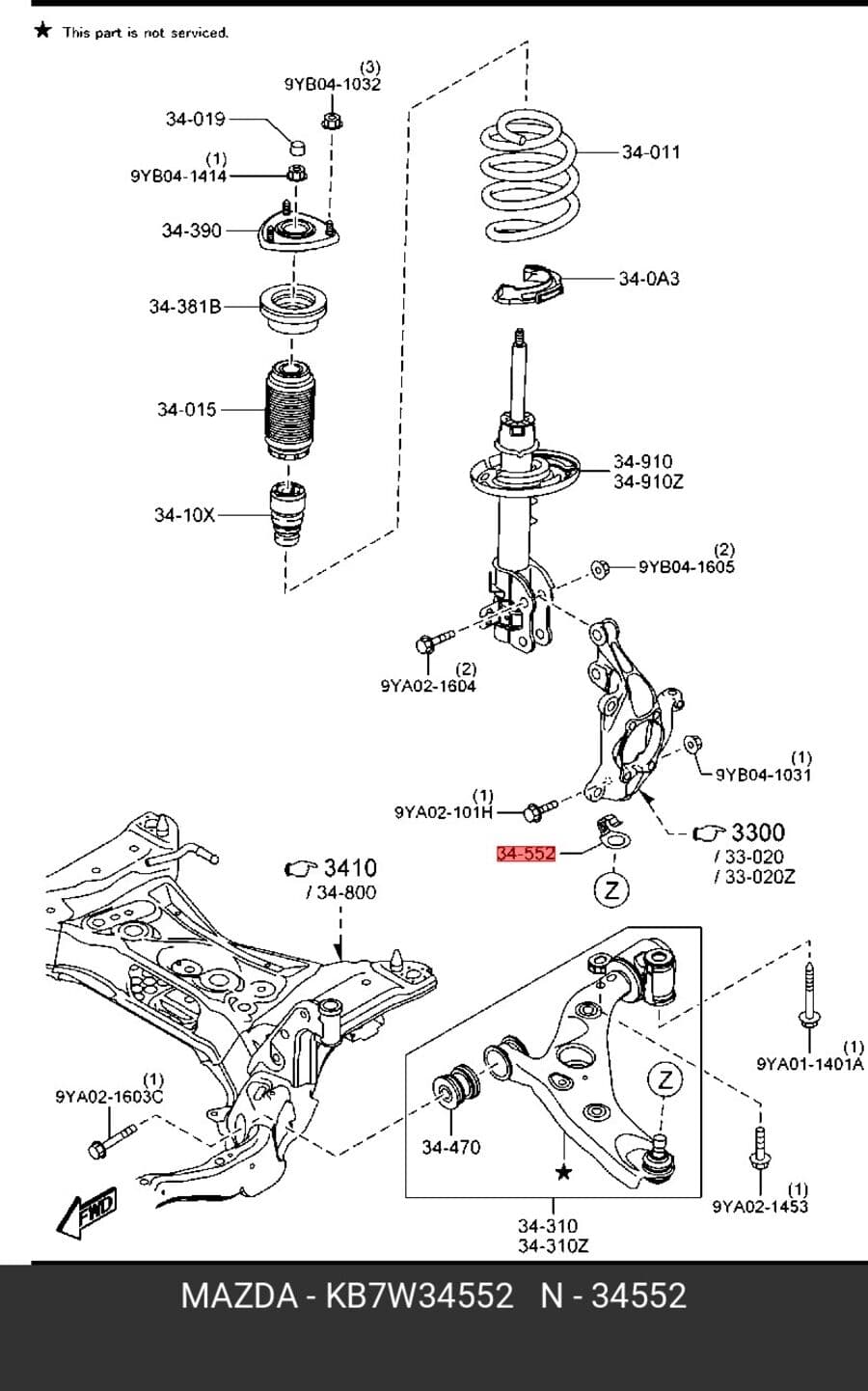скоба шаровой опоры org (Mazda KB7W34552)