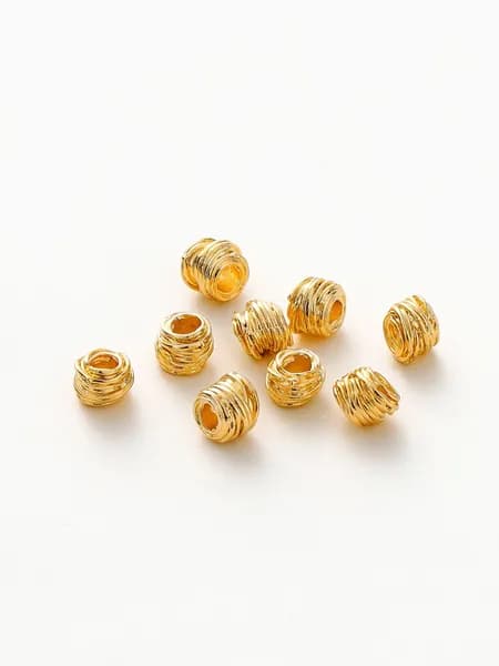 Бусины металлические разделители, Размер 5*6 мм, цвет золота 18k, 10 штук. Для рукоделия, браслетов и бижутерии.