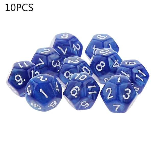 Акриловые 12-гранные игральные кости (D12), 10 шт., BL