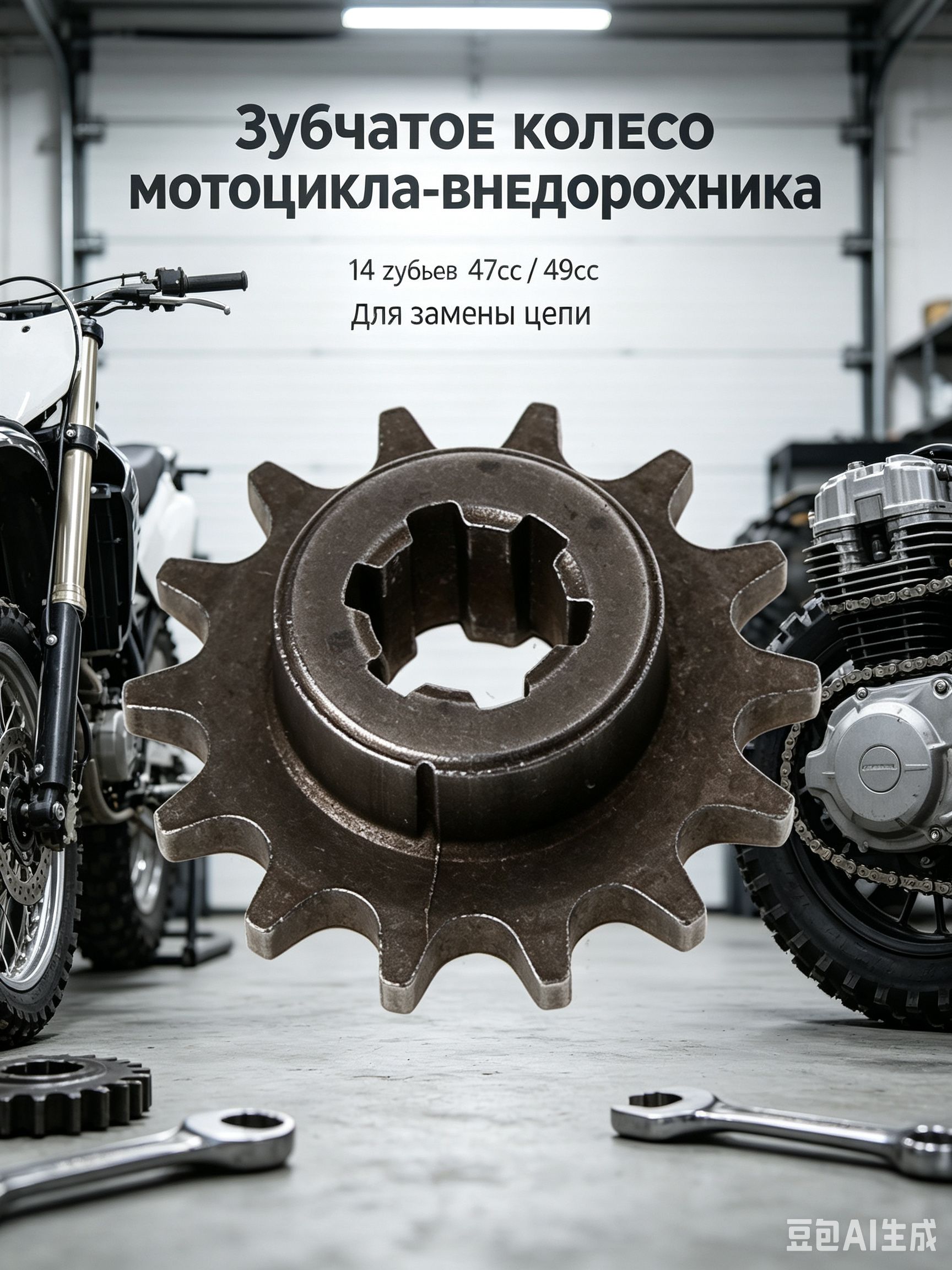 (1шт) шестерня звездочки мотоцикла-внедорожника 47cc 49cc-14 зубьев