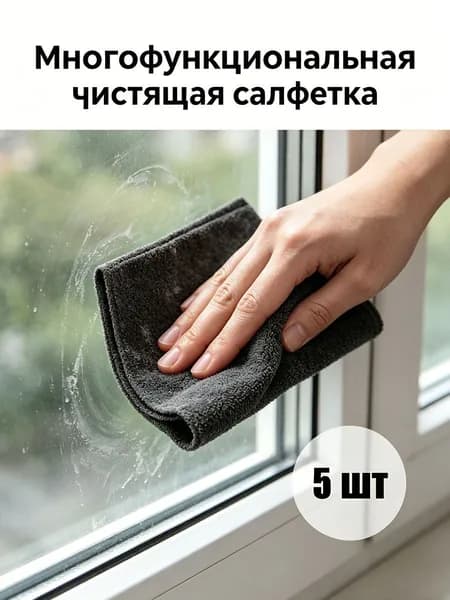 Салфетки для уборки Кухонные принадлежности, черный, 20*25 см, 5 шт.