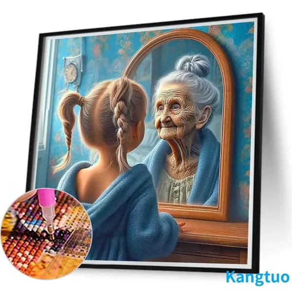 Диамантная картина Рост 40 40 см, 5D, 40 цветов, смола и холст