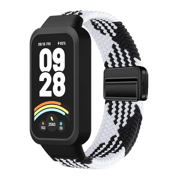 Нейлоновый плетеный ремешок для Xiaomi Band 9Active, дышащий спортивный ремешок для Redmi Band 3, Магнитная застежка