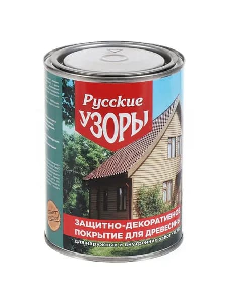 Защитно-декоративное покрытие Русские узоры для дерева, орегон, 0.75 л
