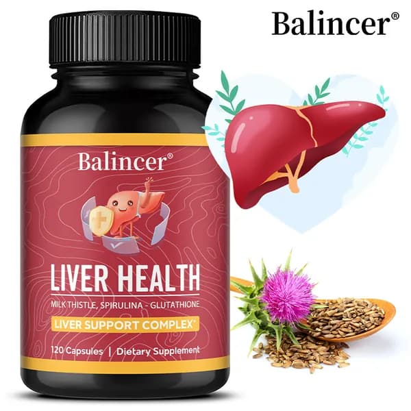 Капсулы Balincer для поддержки печени содержат экстракт расторопши (80% силимарина), органическую спирулину, L-глутатион и гидрохлорид берберина. 120 капсул.