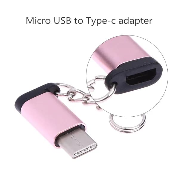 Переходник Micro-USB USB Type-C, розовое золото, 20 10 4 мм