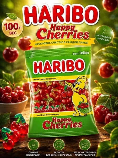 Мармелад жевательный Haribo Вишенки 100гр