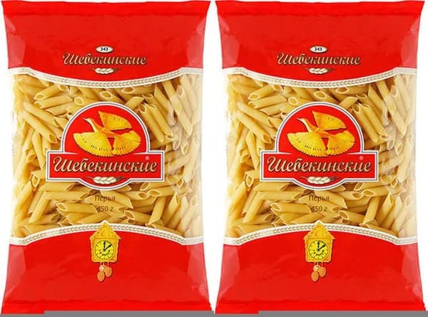 Макаронные изделия Шебекинские Перья No 343 450 г, набор: 2 штуки