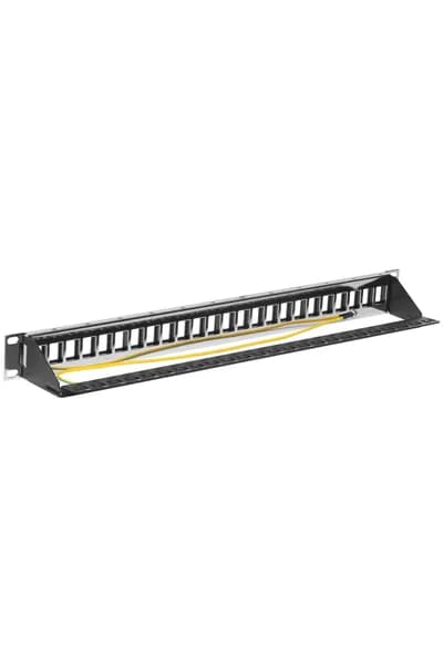 Коммутационная патч-панель экранированная наборная SUPRLAN FTP 19" 24 порта RJ-45 1U с задним кабельным организатором