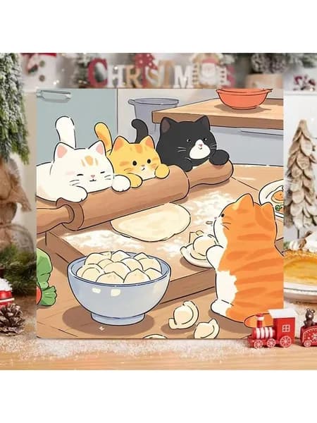 Цифровая картина маслом "Маленькая кошечка"