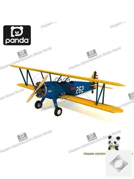 1:40, Boeing pt 17 Стиллман, военный самолет, бумажная модель, художественное оформление из бумаги